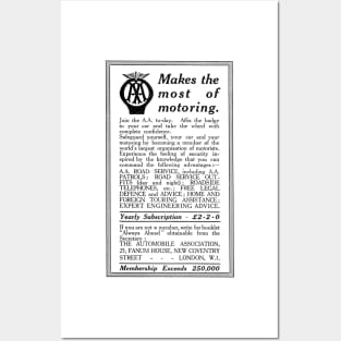 The Automobile Association - Breakdown Cover - 1927 Vintage Advert Posters and Art